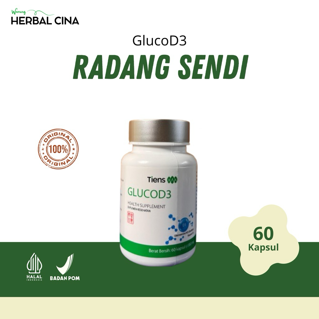 Suplemen Radang Sendi Saraf Kejepit Nyeri Sendi dan Sakit Pinggang Herbal Alami GLUCOD3 GLUCOSAMINE 