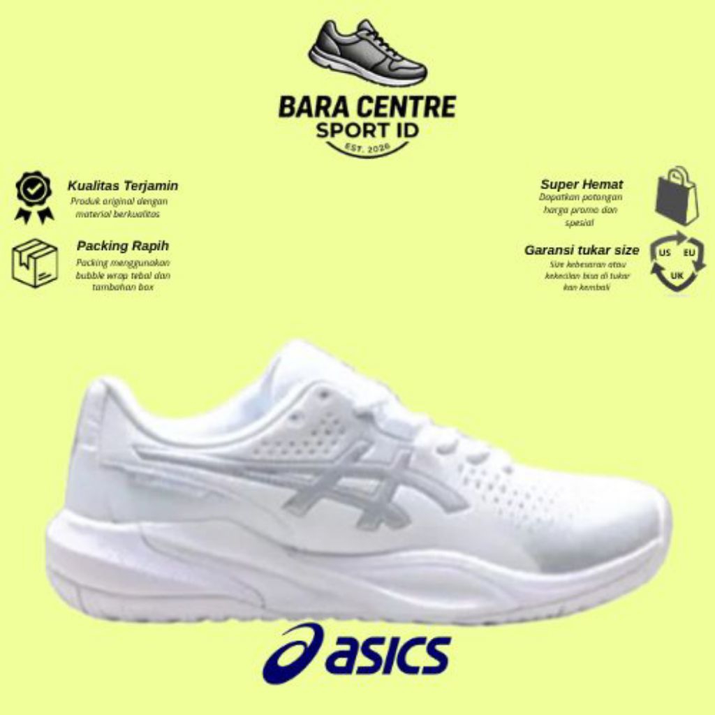 Asics Sepatu Padel Or Tenis Gel-Challenger 15 White Pure Silver (All Court)
