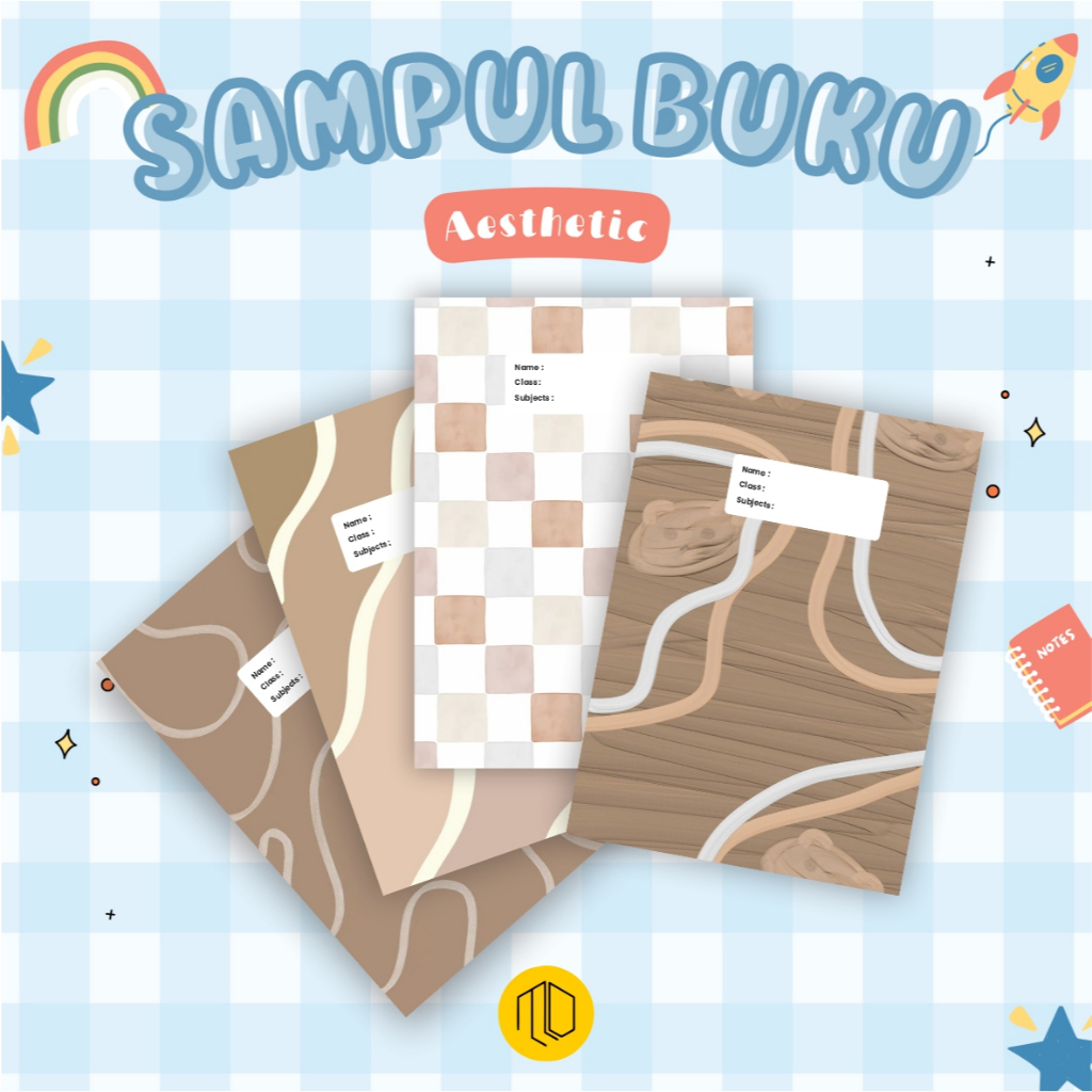 Sampul Buku Coklat Estetik Isi 10 Lembar Soft Paper High Quality - Sampul Buku Big Boss / Sampul Buk