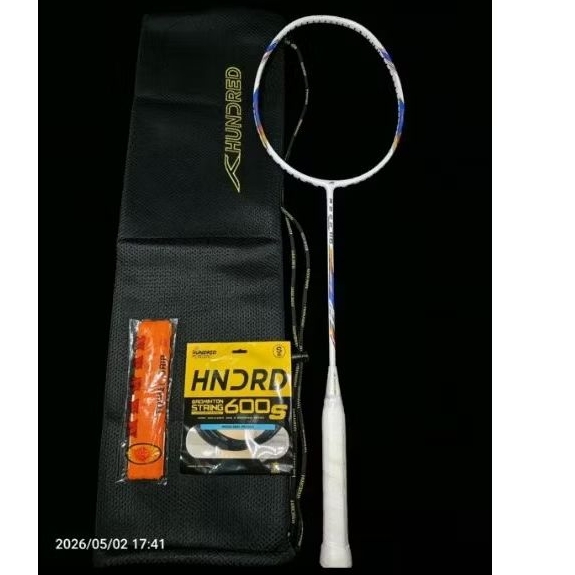 (FREE SENAR+TAS+GRIP)PRELOVED MULUS RAKET BULUTANGKIS BADMINTON HNDRD/HUNDRED ROCK R8 ORIGINAL/RAKET