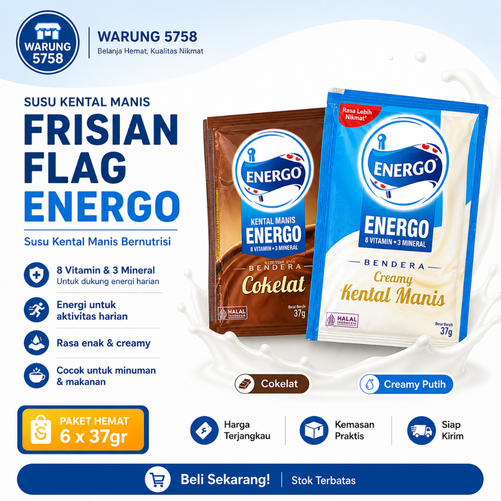 Susu Kental Manis Sachet Frisian Flag Putih / Coklat || Renceng || Grosir