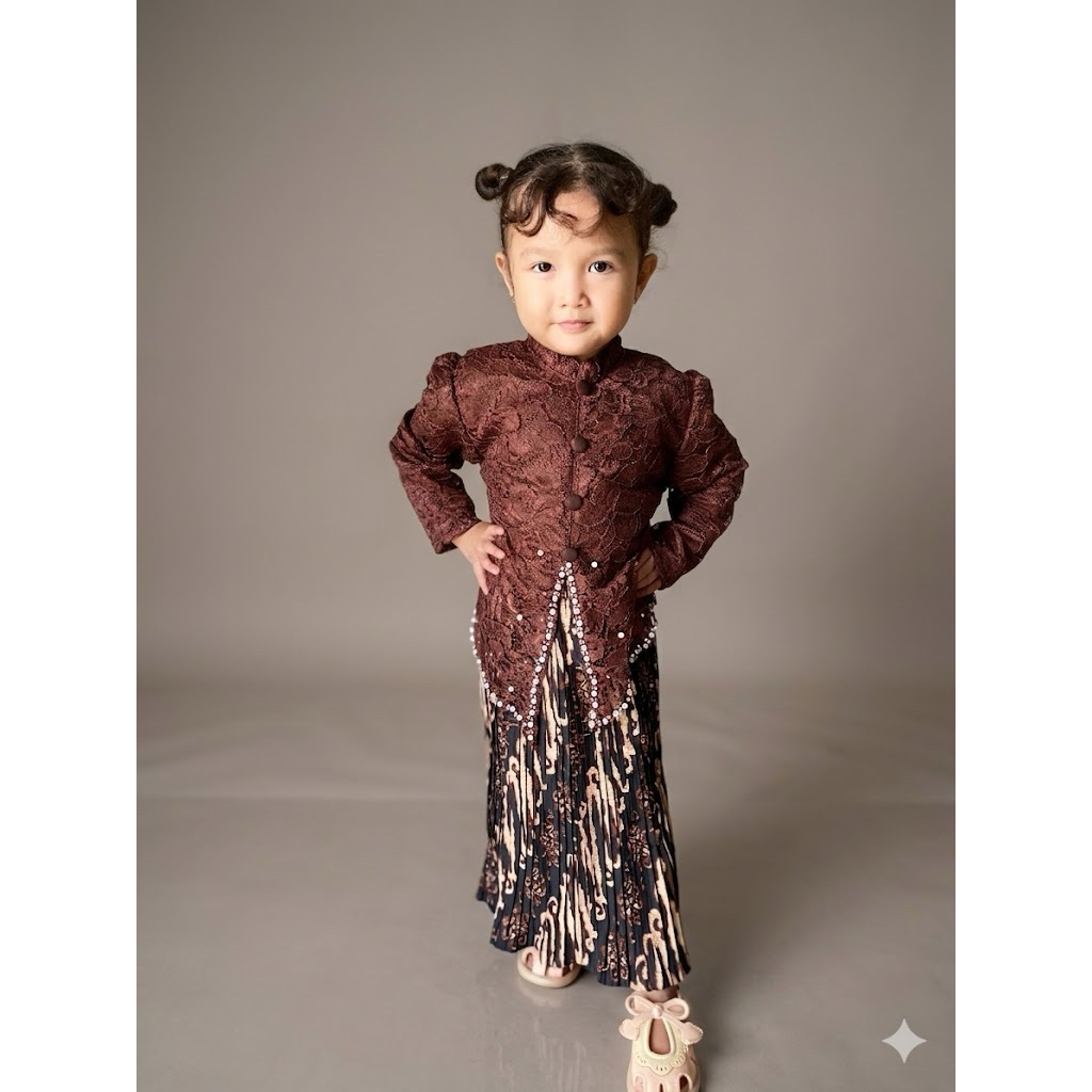 Set kebaya encim model kancing anak tanggung perempuan umur 4-12 tahun kebaya kartini anak kebaya an