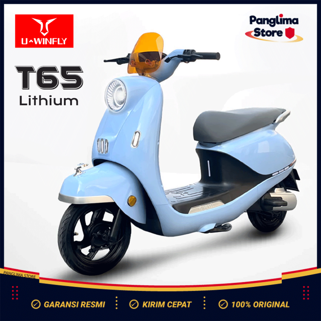 Sepeda Listrik Uwinfly T65 Lithium Model Vespa Lucu Anti Air E bike Dewasa Terbaru 2025