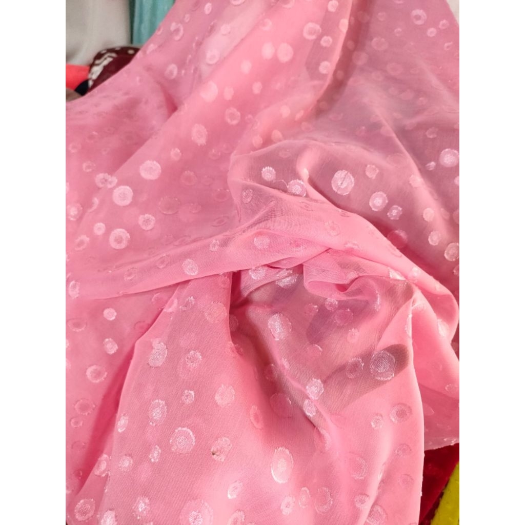 kain shifon jaguard meteran - harga/0,5m  - kain shifon jaguard bunga timbul - kain shifon jaguard p