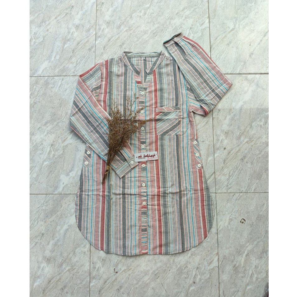 TUNIK triset salur premium bahan katun triset