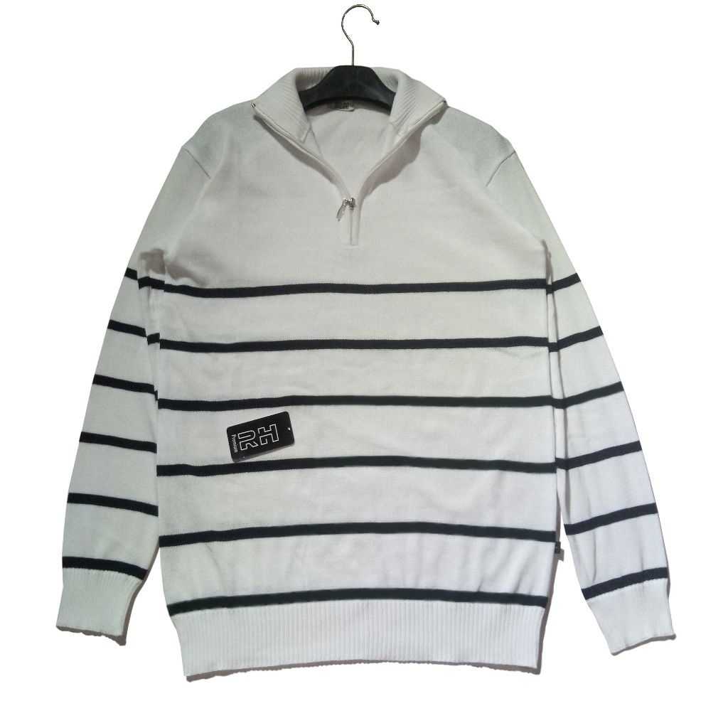 baju sweater Zipper resleting kerah tinggi pria wanita