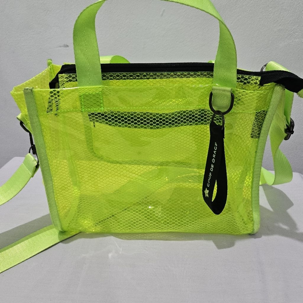 Preloved tas PVC Coup De Grace Hijau Neon