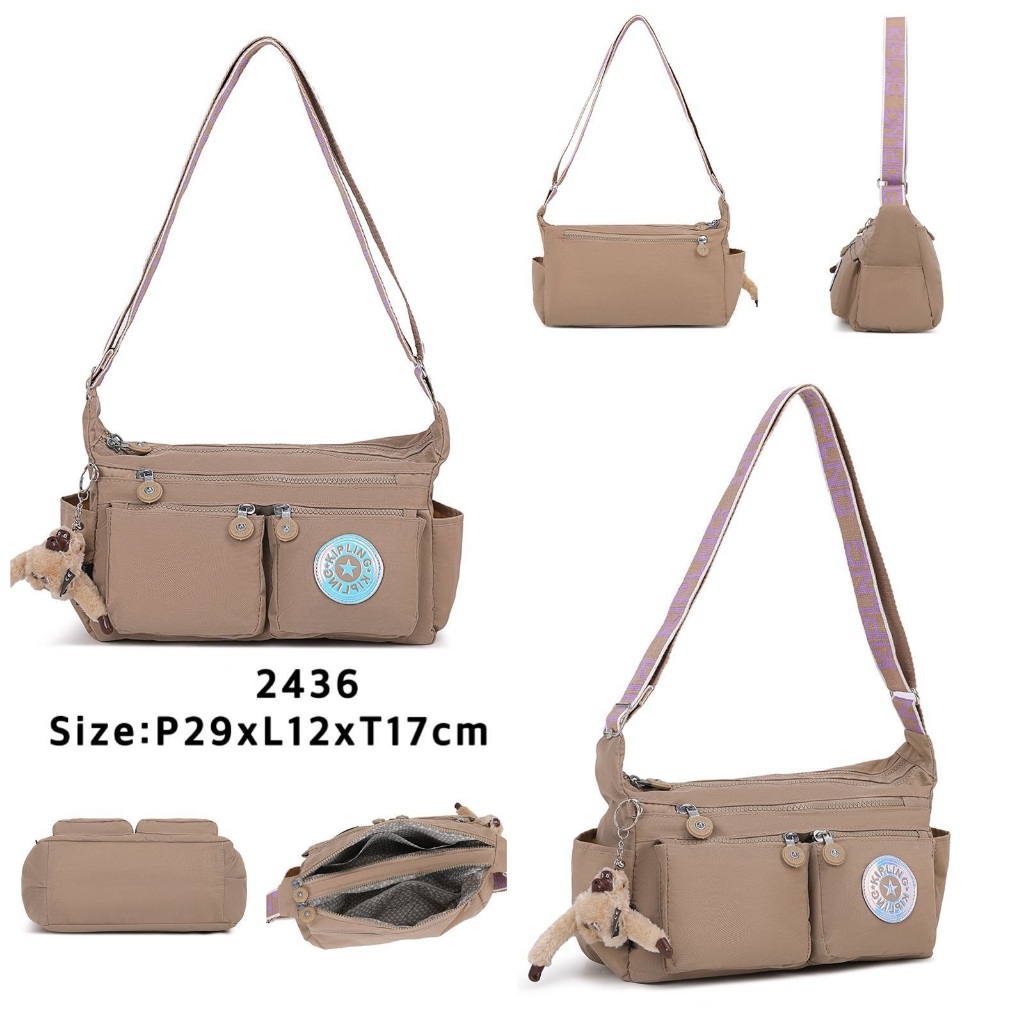 Tas Wanita Sling Bag Style 2436 Premium | Tas Selempang Kekinian Multifungsi Banyak Kantong