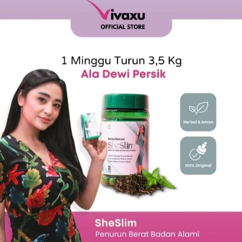 [Harga Diskon Spesial] SheSlim Original 100% Bpom Suplemen Pelangsing Herbal