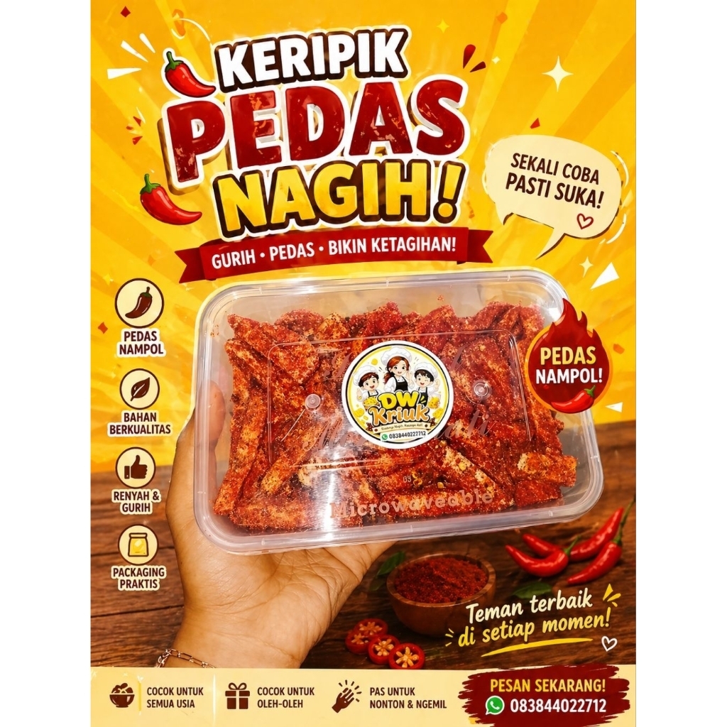 Basreng Daun Jeruk Renyah Twinwall 500ml Berkualitas