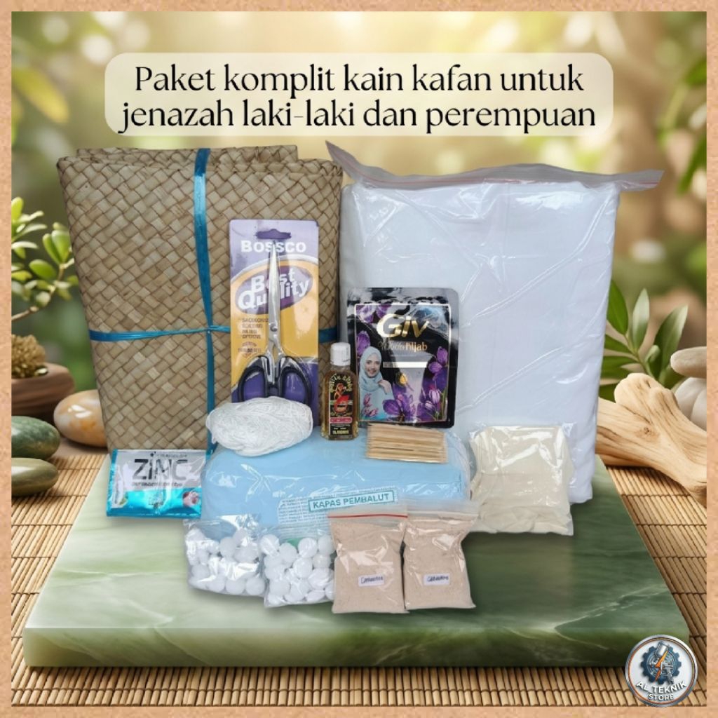 Kain Kafan paket komplit Untuk Jenazah Laki - Laki Dan Perempuan