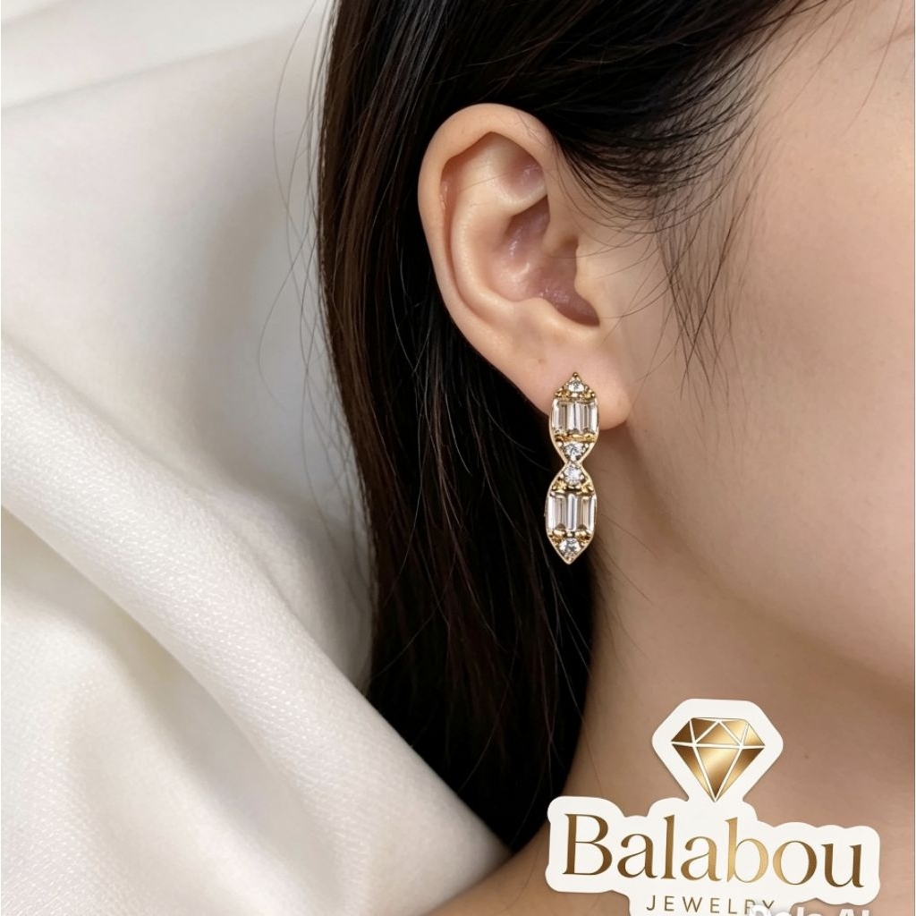 anting jepit, anting ceplik " clip on perhiasan lapis emas awet tahan lama
