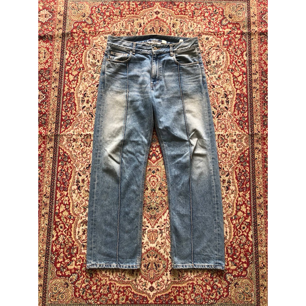 Celana Uniform bridge & Co pin tuck wide fit denim pants Vintage denim pants Hi318M