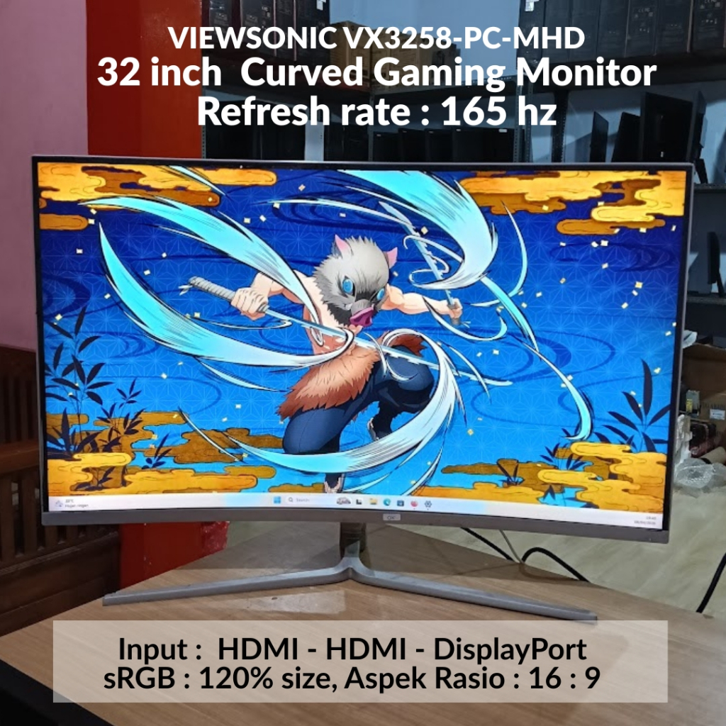 Monitor LED VIEWSONIC 32 inch Curved Gaming VX3258-PC-MHD Seken Normal - 32 inch Curved Gaming Monit