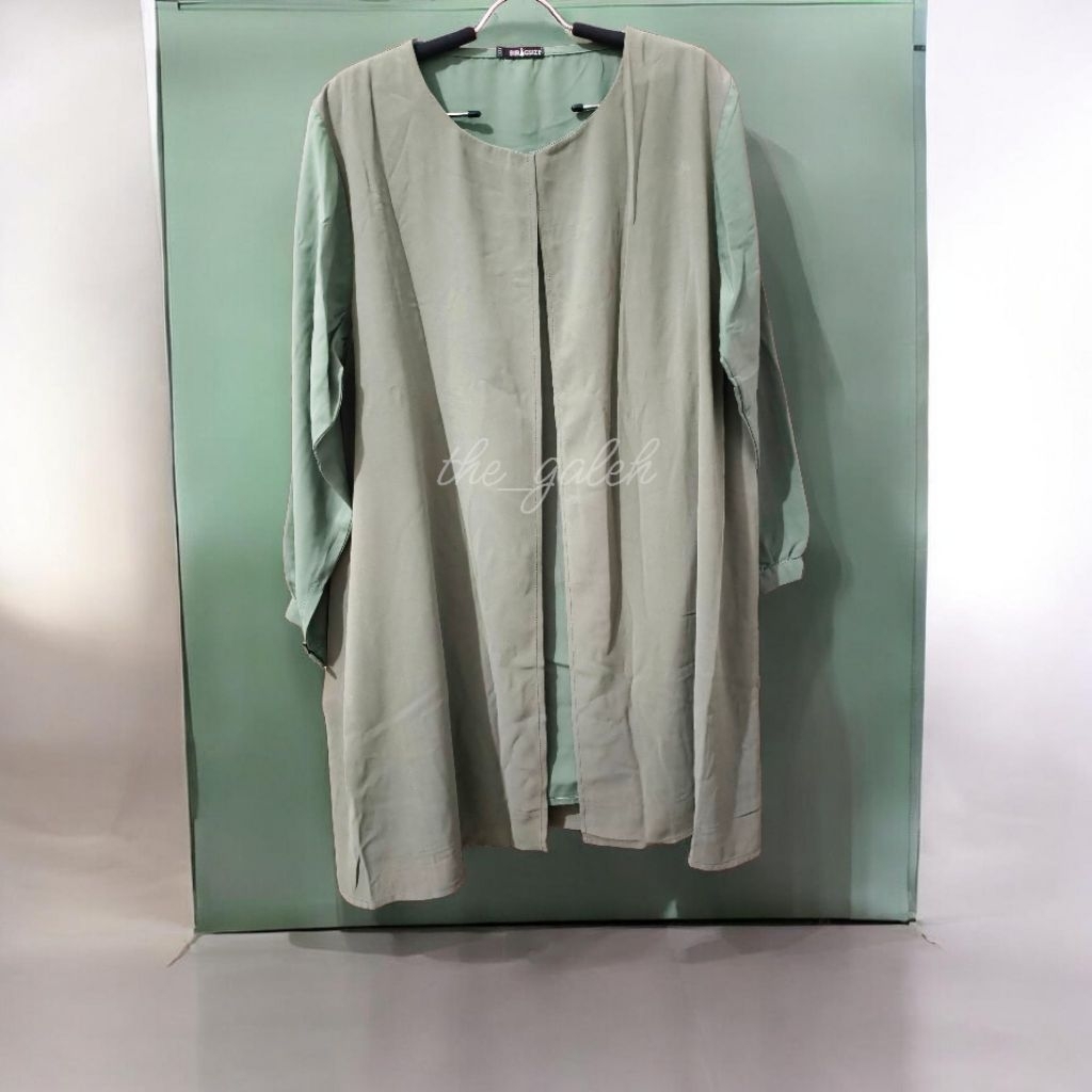 Preloved Bibigsize Baju Tunik Hijau Sage Jumbo Bigsize Plus Size Murah