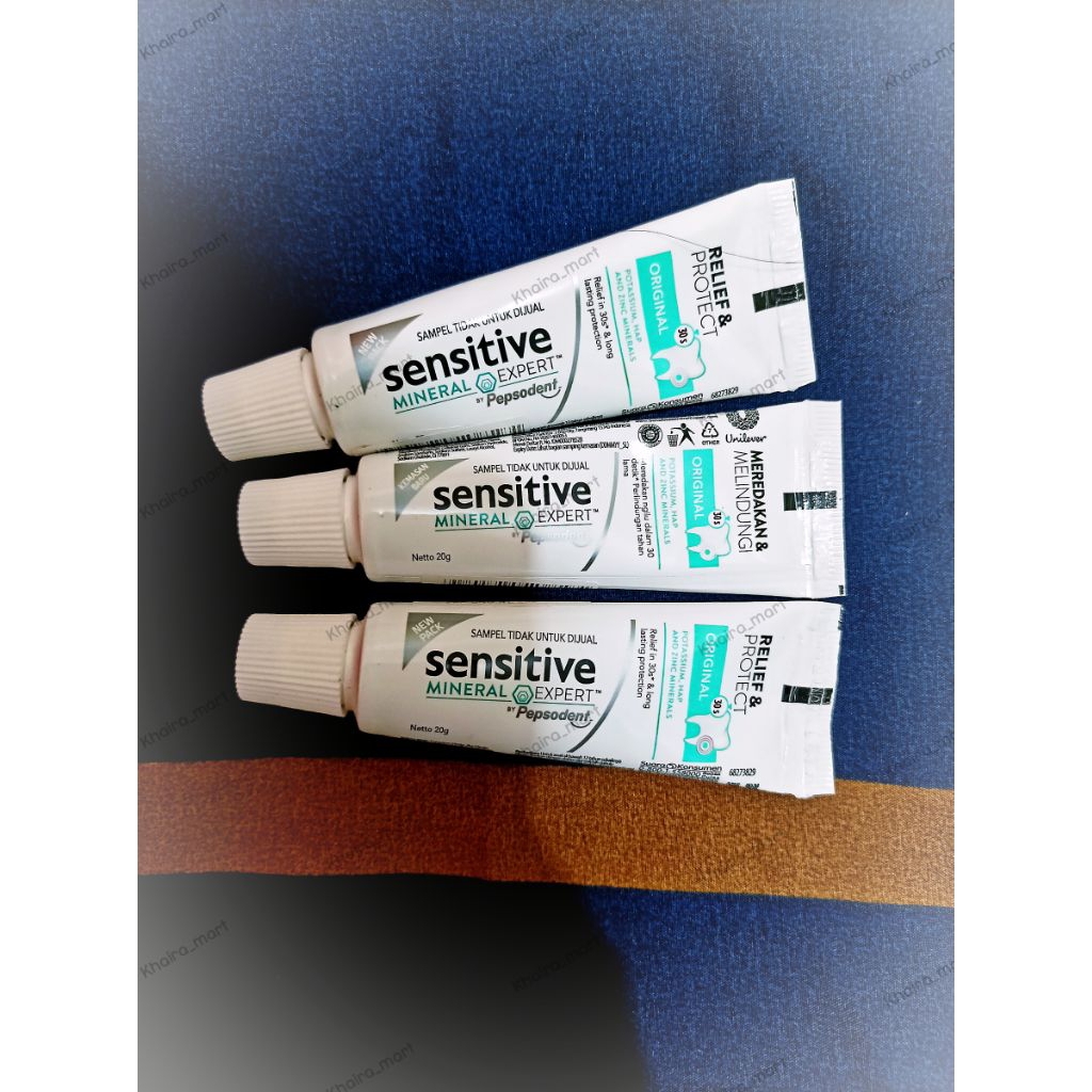 [Bundle 3pcs] Pepsodent Sensitive Mineral Expert Original 20gr | Tanpa Dus