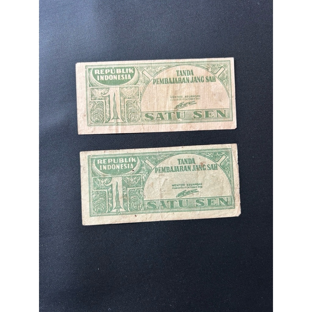uang kuno 1 Sen Ori 1945 Bekas Asli