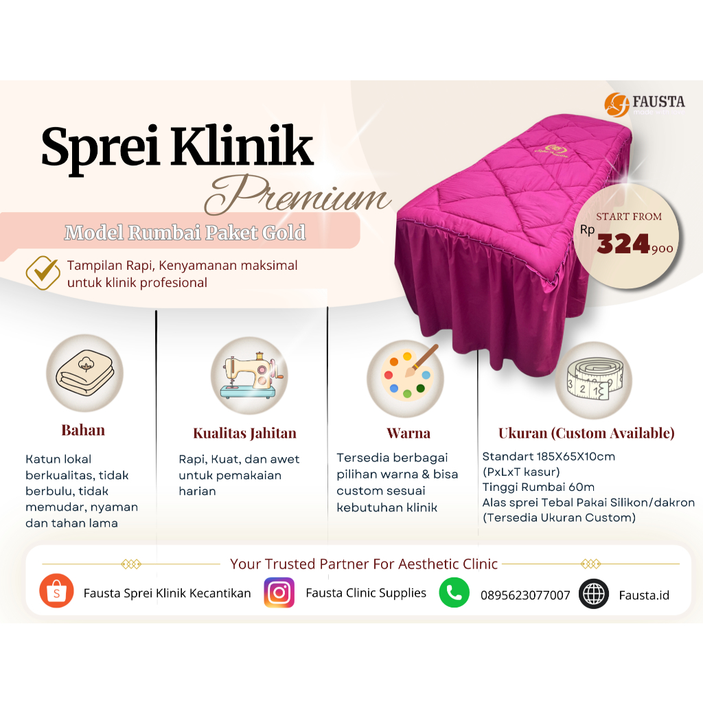 Sprei rumbai isi DAKRON (Sprei Gold)