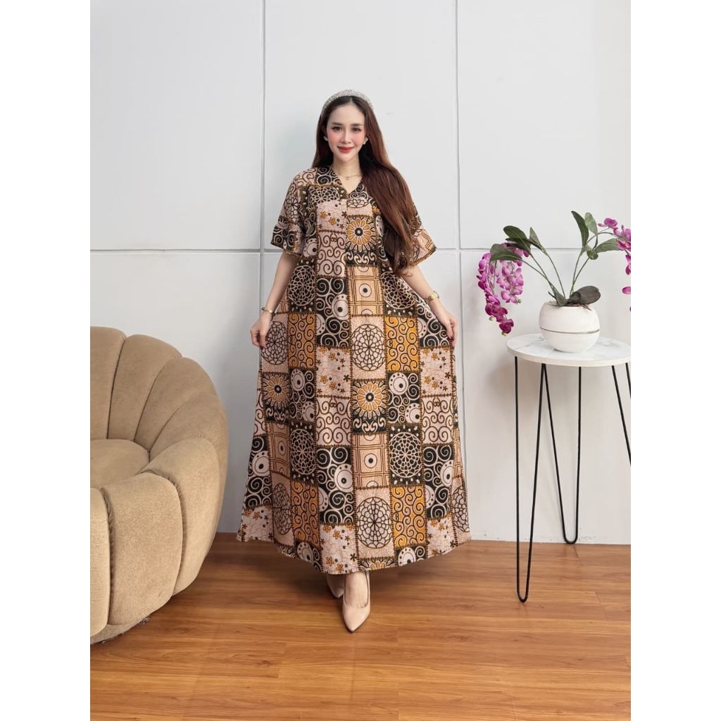 Dress Jumbo Nagita,Daster jumbo ld _+120 , Dress etnik rayon busui.
