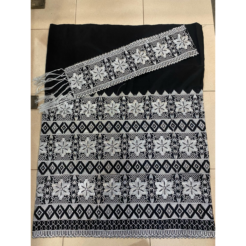 Tapis sanwos melati silver bordir