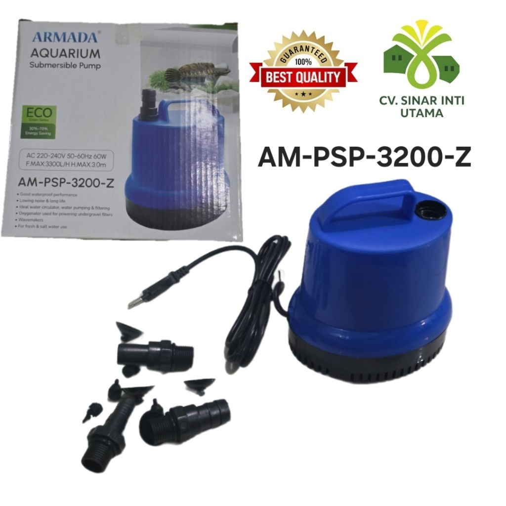 Pompa Air Celup - Daya Tahan Tinggi, Tahan Karat( bisa untuk air asin), Aliran Kuat