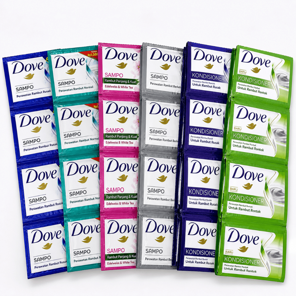 [6 Sachet] Shampo Dove Sachet / ½ Renteng Varian Random / [6 Sachet] Shampo dove