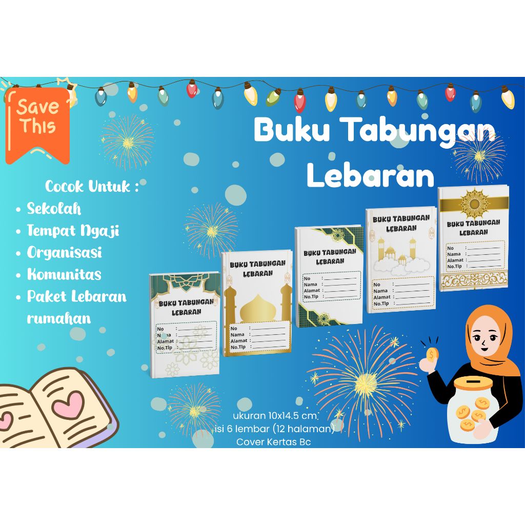 Buku Tabungan Lebaran / Paket Lebaran/ isi 12 Halaman