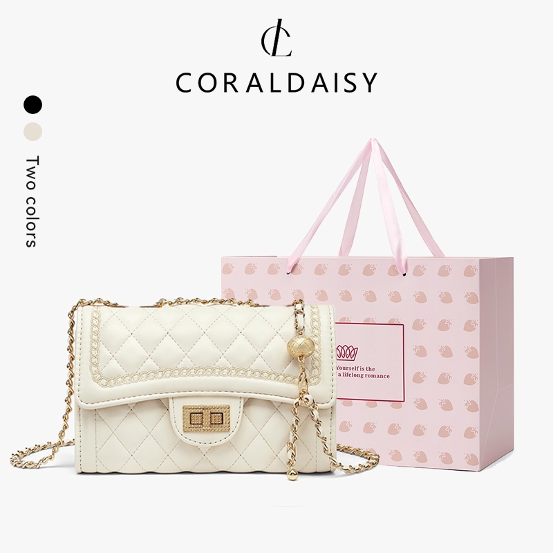 CORALDAISY Tas Wanita 2026 Tas Selempang Wanita Slingbag elegan Shoulder Bag Fashion  Rantai bag