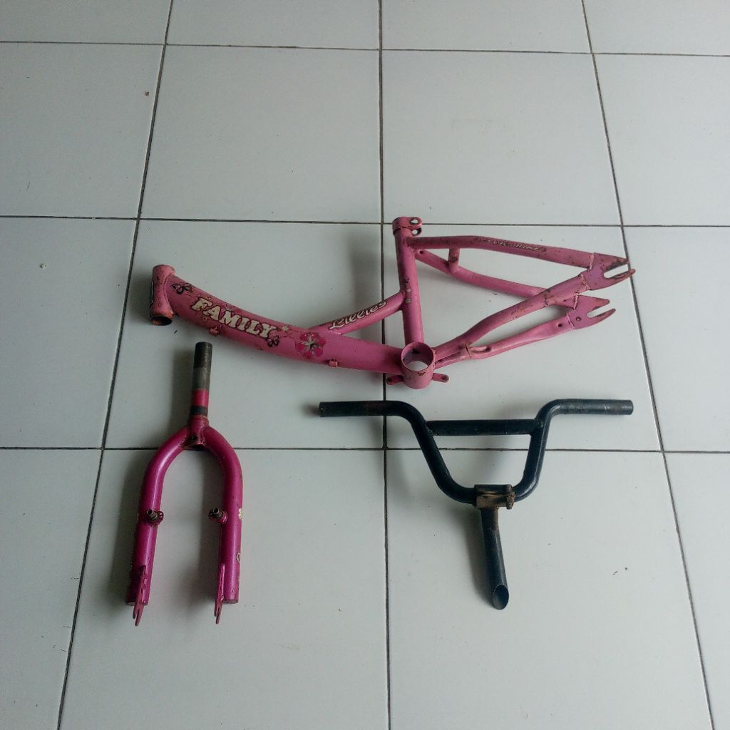 Frame,Fork,stem& handlebar sepeda 16 inch Copotan