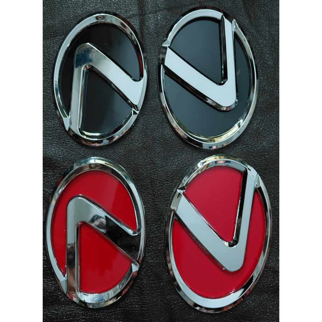 Emblem logo lexus merah hitam 13cm / emblem logo lexus hitam merah 14cm / logo lexus hitam / logo le