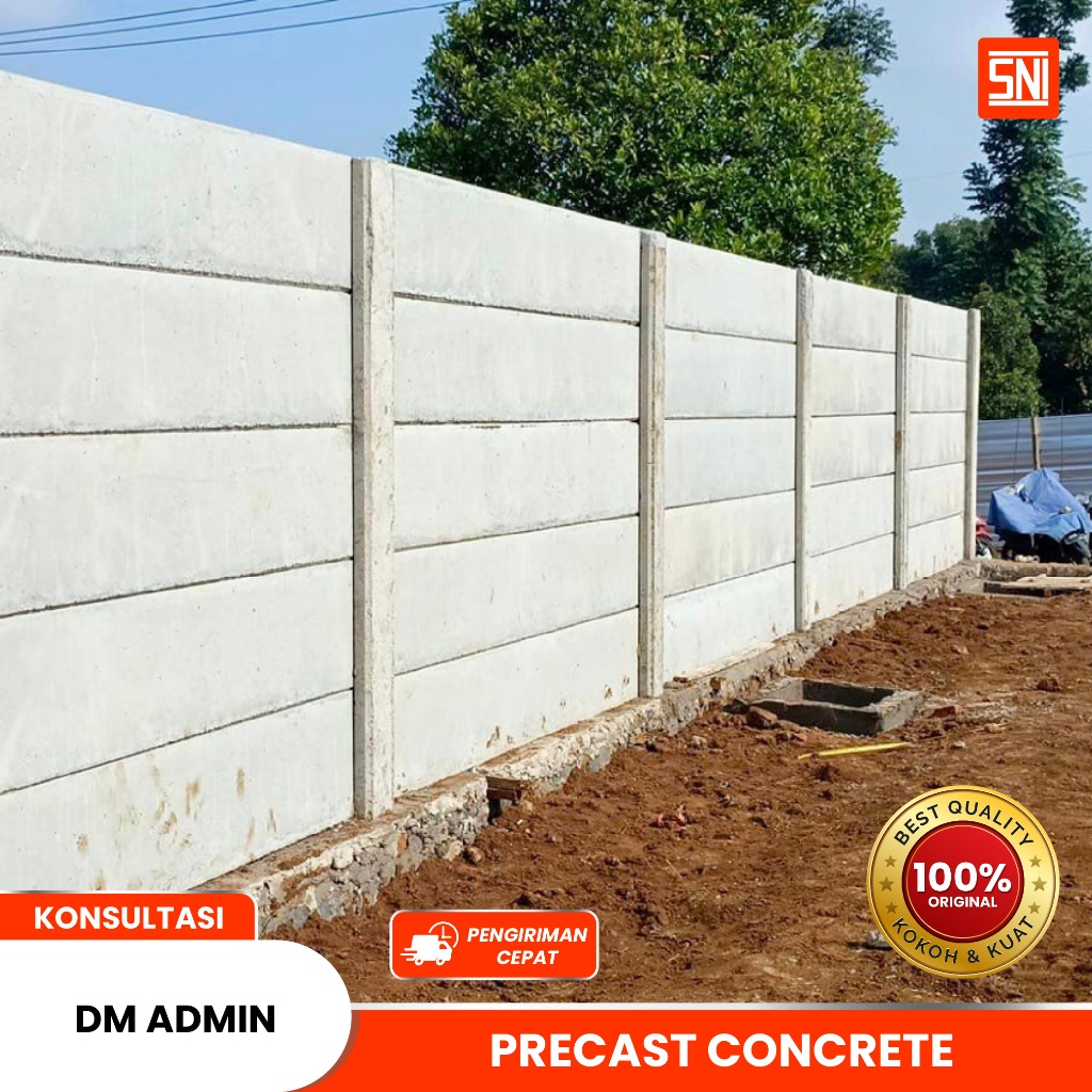 Pagar Beton / Pagar Panel Beton / Pagar Beton Precast / Terpasang