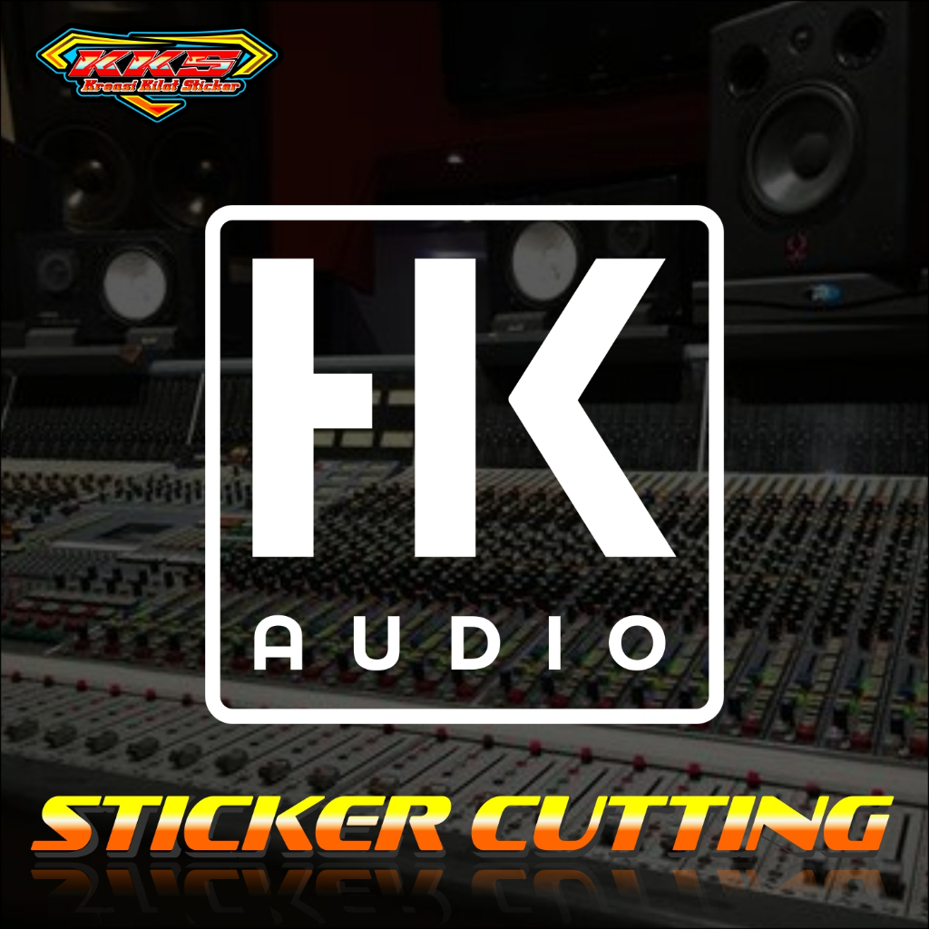cutting sticker hardcase sound system hk audio.stiker label box logo HK audio
