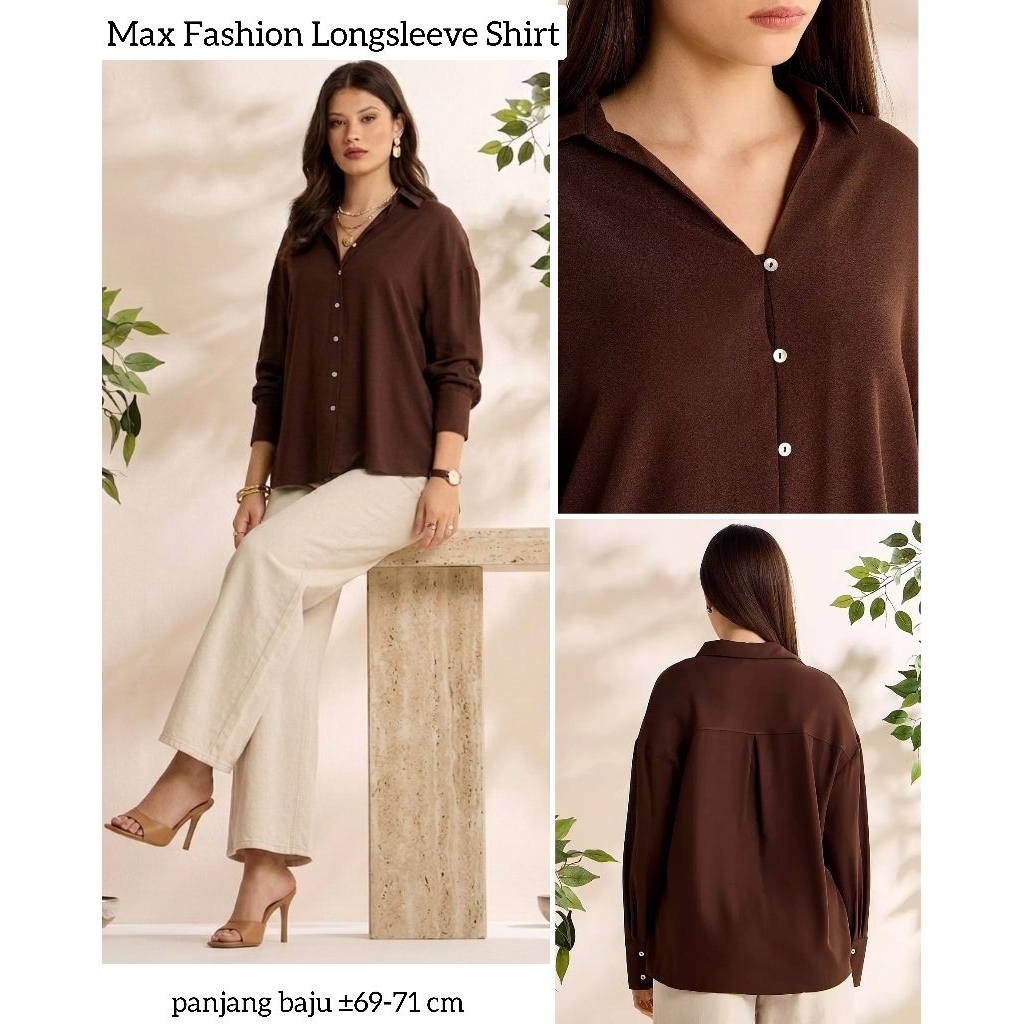 KEMEJA WANITA ATASAN OVERSIZED COTTON COLLAR LONGSLEEVE SHIRT CASUAL FORMAL SHIRT MX COTTON OVERSIZE