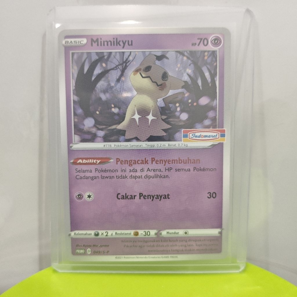 Kartu Pokemon Original Mimikyu Indomaret Free Sleeve + Toploader Bahasa Indonesia