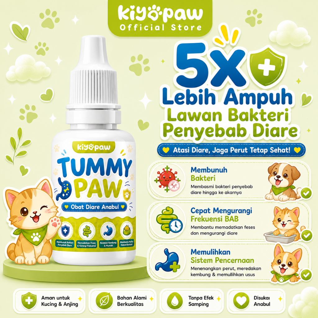 KIYOPAW Obat Diare Kucing Anjing Obat Mencret Kucing Anjing Obat Muntah Kucing Anjing