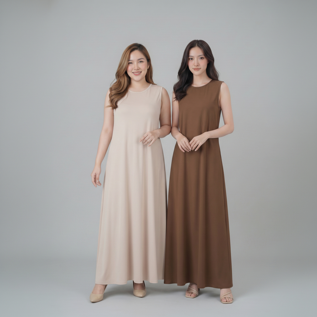 GAMIS INNER BASIC TANPA LENGAN POLOS