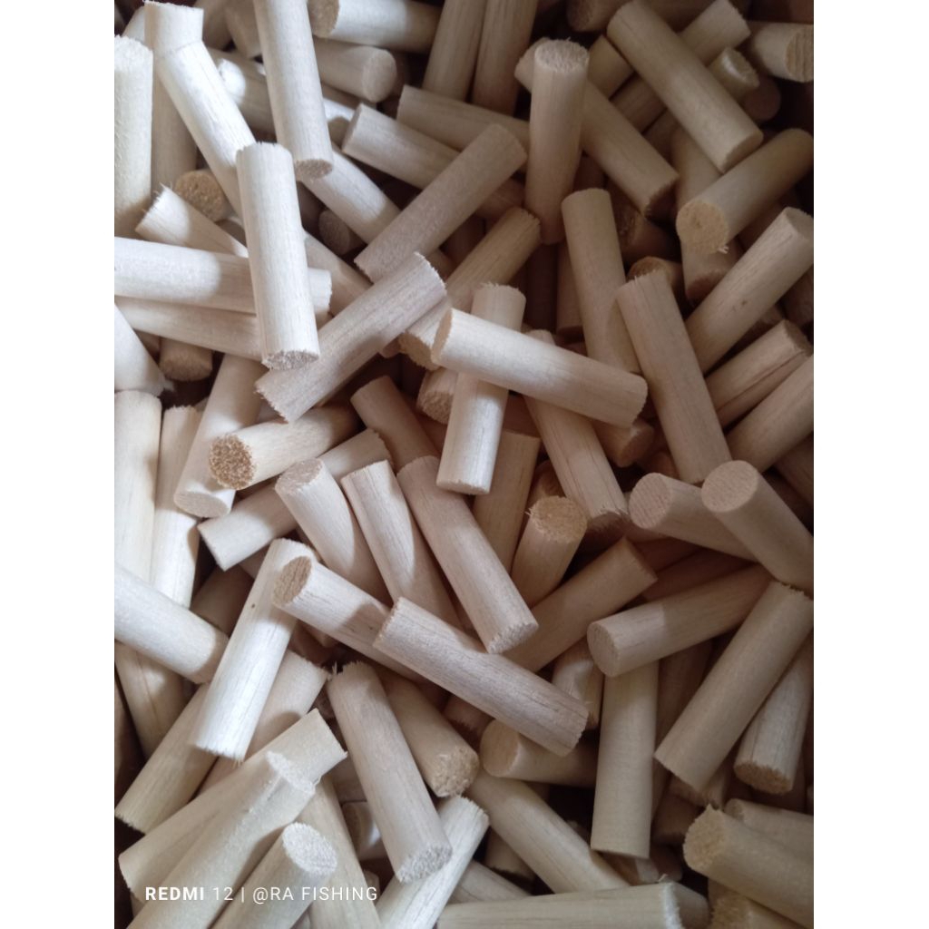 dowel kayu balsa /stik kayu balsa soft empuk panjang 6cm diameter 15mm