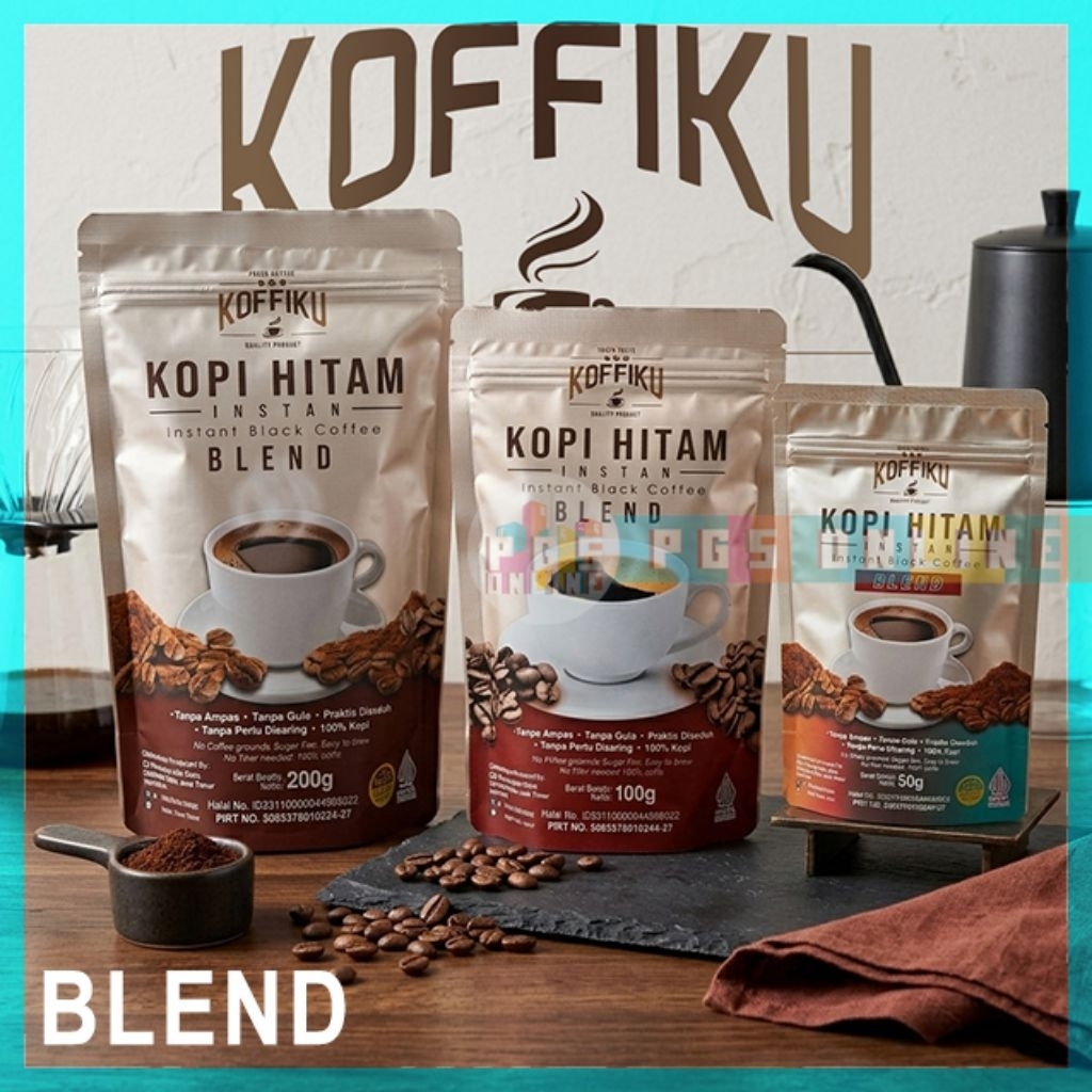 KOFFIKU [BLEND] Kopi Hitam Instan Tanpa Ampas 50g 100g 200g /Spray Dried Instant Coffee