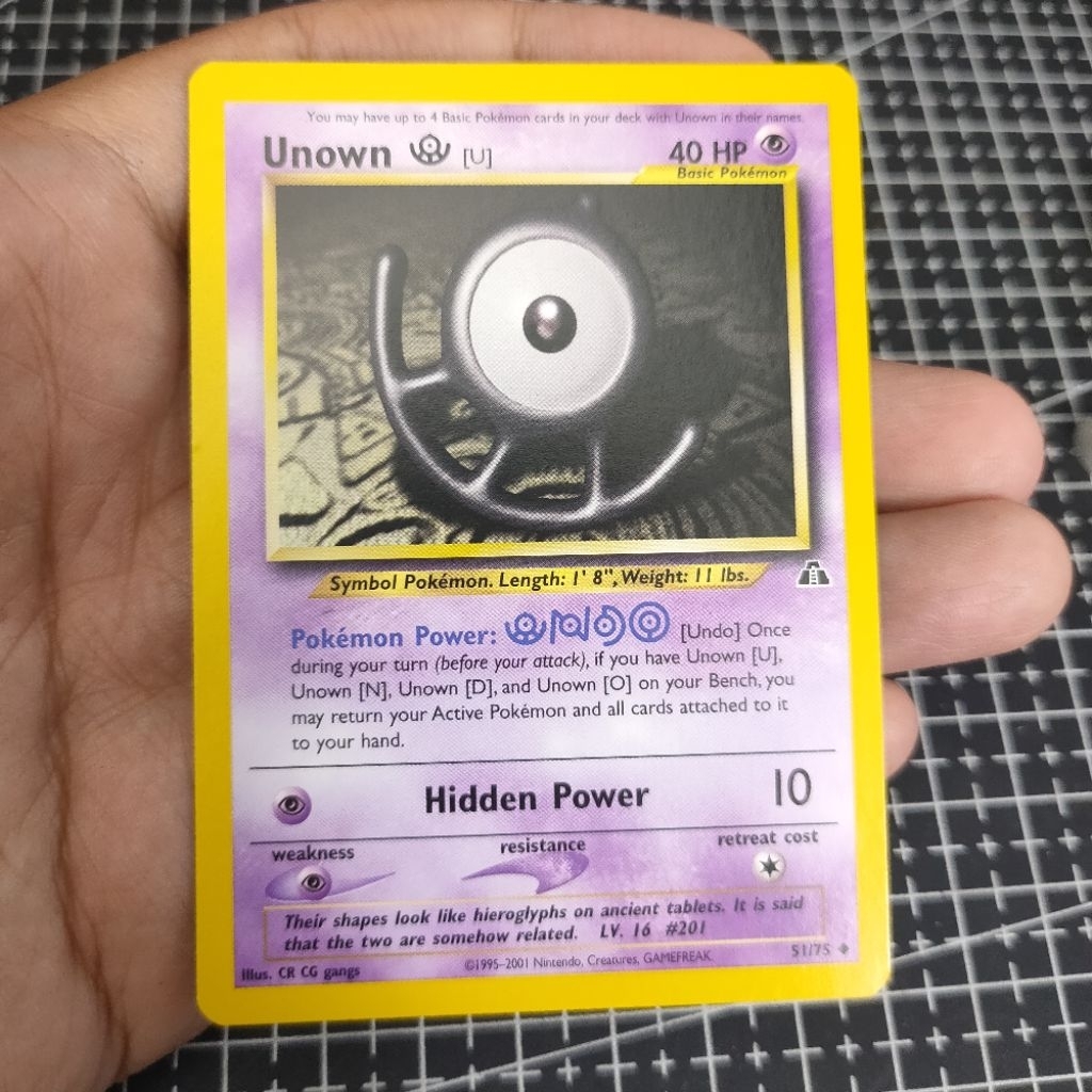 kartu pokemon Unown U 51/75 Neo Discovery 2001