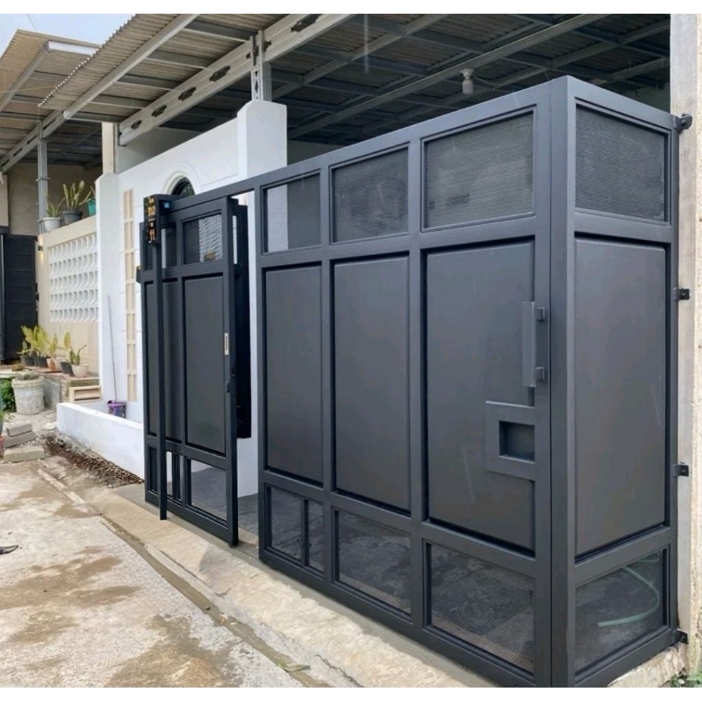 Gerbang rumah minimalis modern model sliding