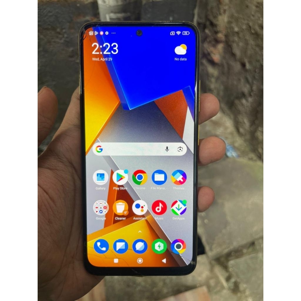 lcd dan frame tulangan Poco m4 pro ORI copotan minus