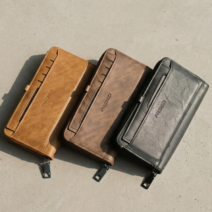 Dompet Kulit Dompet Pria Wanita Dompet Kartu Panjang Frenzi