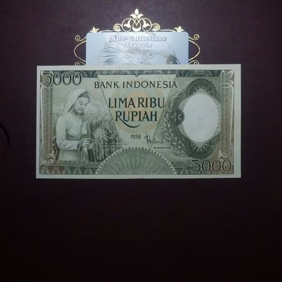 Uang Kuno 5000 Pekerja Coklat 1958