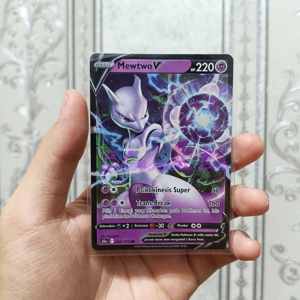 Kartu Pokemon Original Mewtwo V 050/172 Bahasa Indonesia