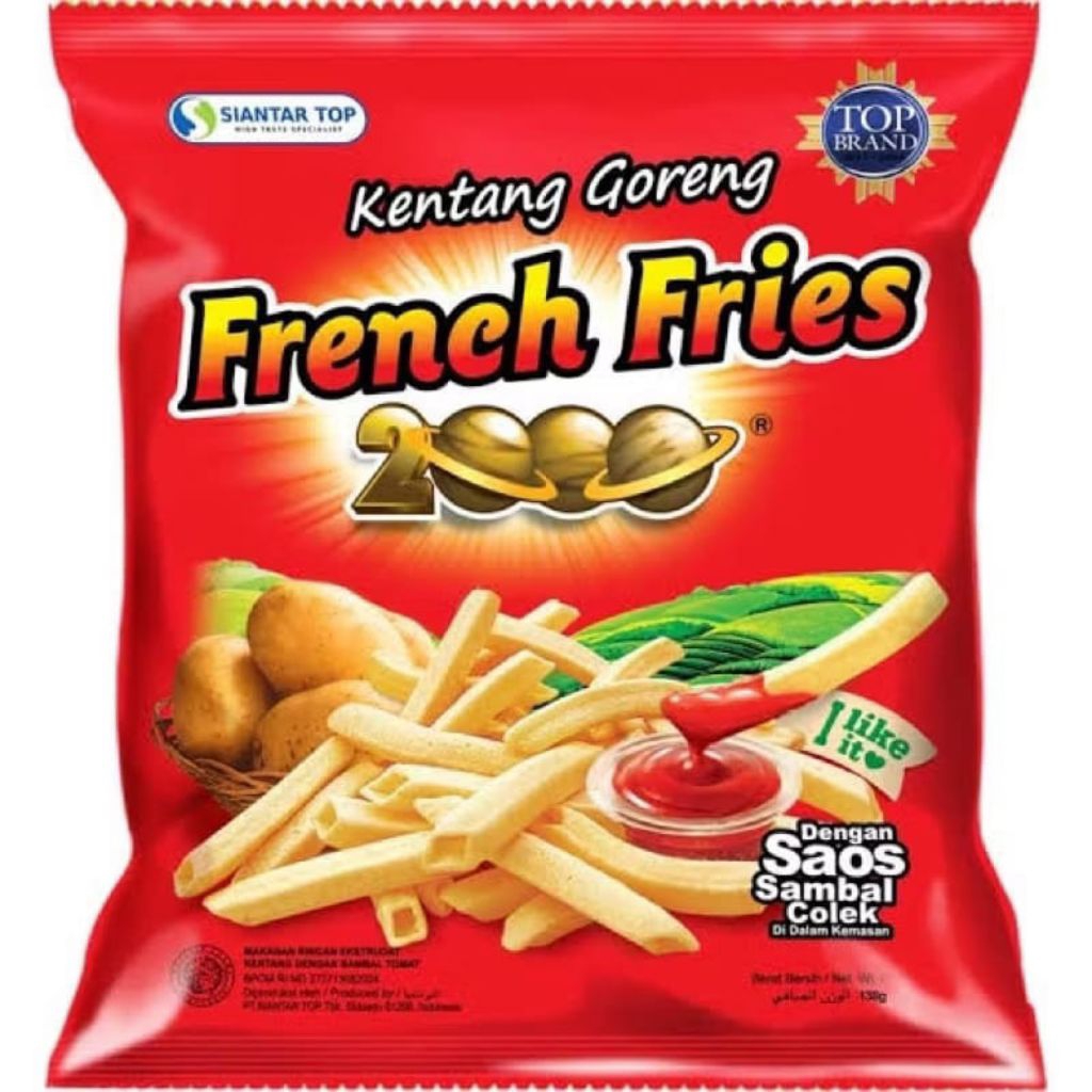 Siantar Top French Fries 2000 karton/dos @15gr