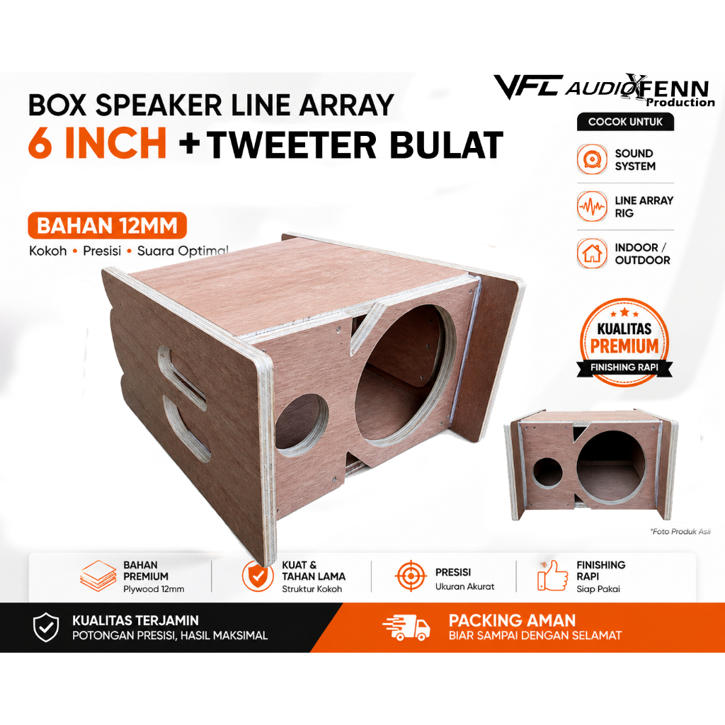 Box Speaker Line Array 6 inch + Tweeter Bahan 12mm