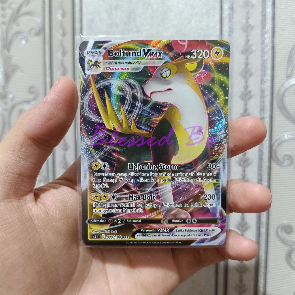 Kartu Pokemon Original Boltund Vmax 035/100 Bahasa Indonesia