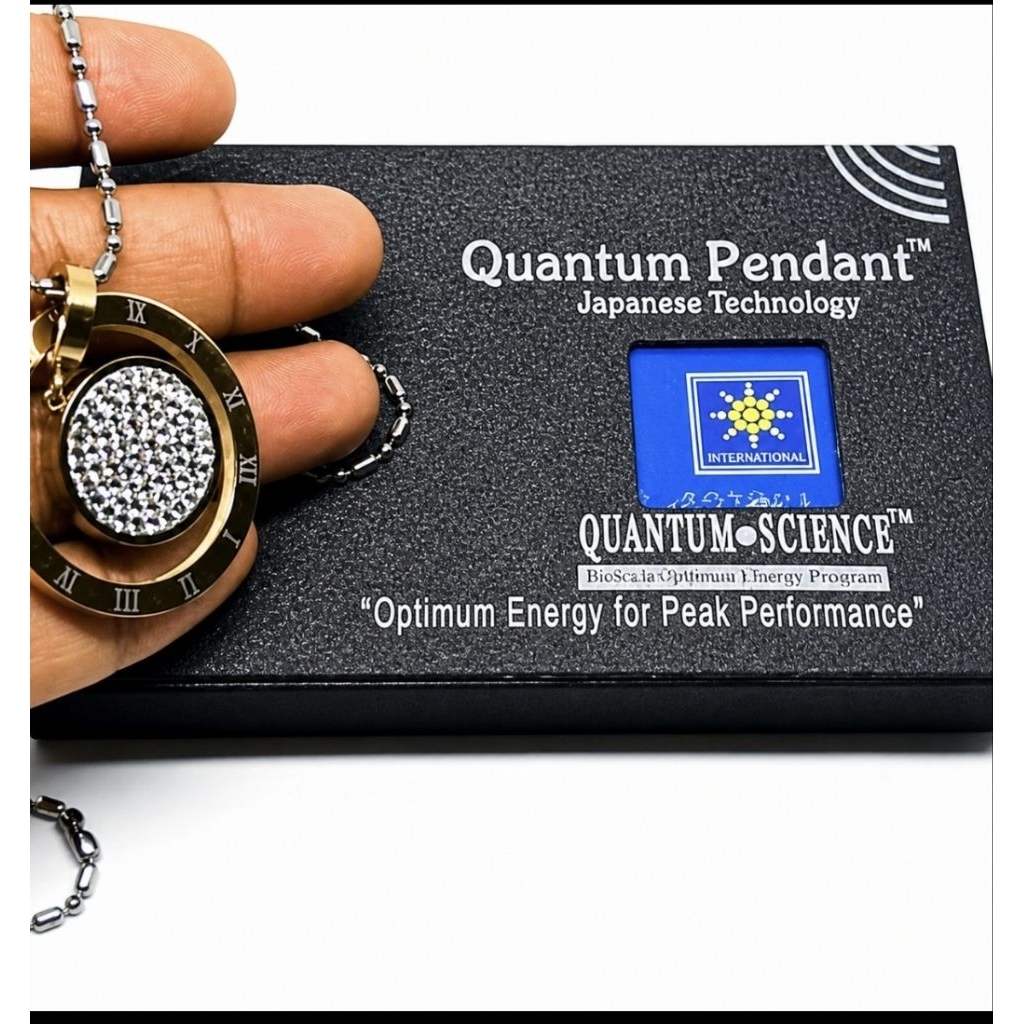 Kalung Quantum Pendant Full Diamond Gold Ring