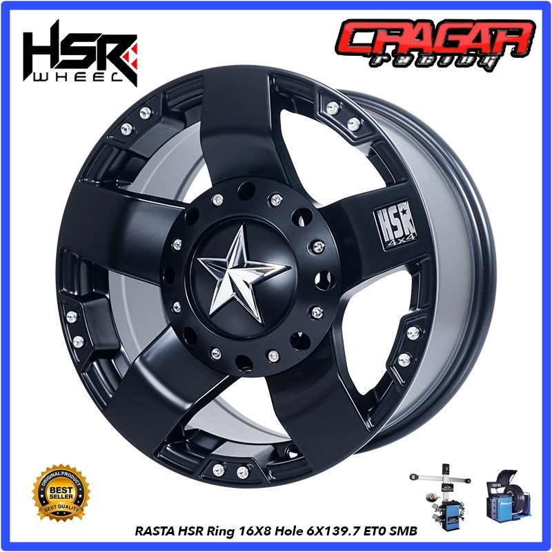 Velg Mobil Offroad R16 Lubang 6 Untuk Hilux Triton Fortuner Pajero Mux Dll - Hsr Rasta R16