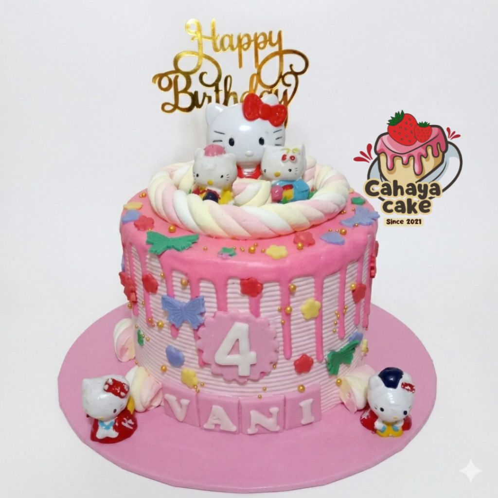 Kue Ulang Tahun Hello Kitty / Hello Kitty Cake / Kue Ultah Anak Perempuan Pink